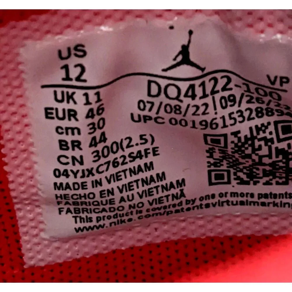 Men's Vintage Nike Air Jordan 37 XXXVII Low Siren Red White Black Sneakers 12 - Picture 8 of 8